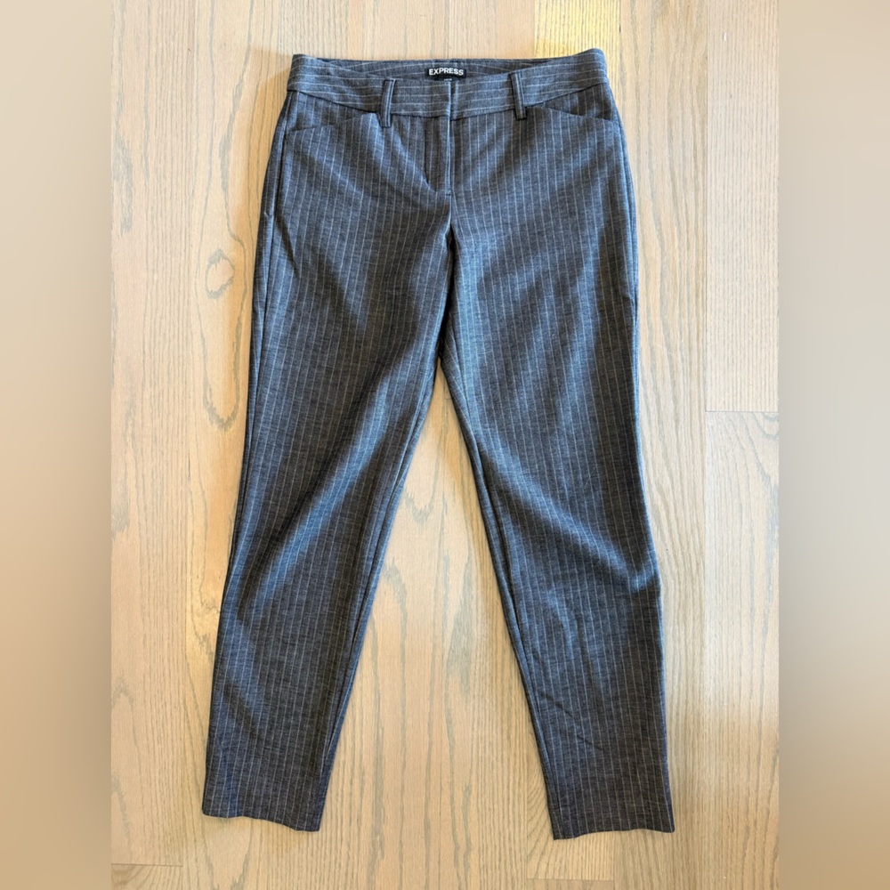 Express Women's Gray Pinstripe Editor Trousers